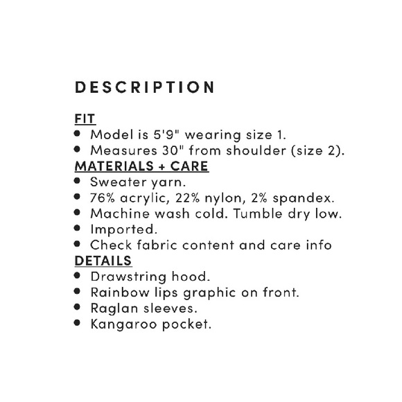 Torrid Rainbow Lips Hoodie Sweater 3X - Picture 6 of 7